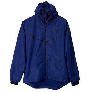 Nike Tech Mens Windrunner Hoodie Full Zip‎ Camo Blue Track Jacket Windbreaker XL